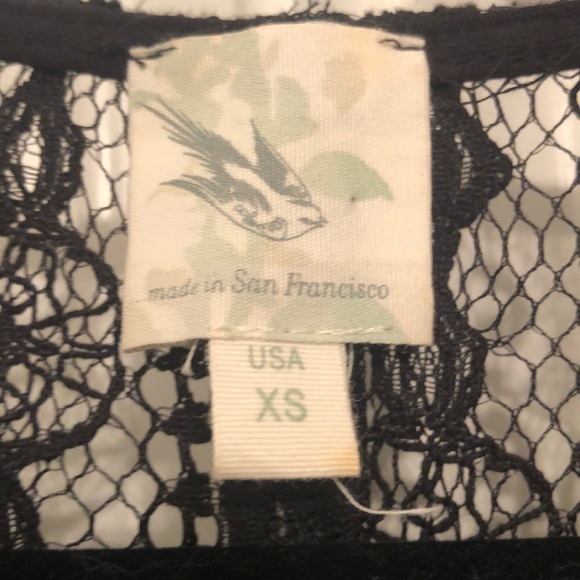 Anthropologie made in San Francisco black lace top - Picture 2 of 7